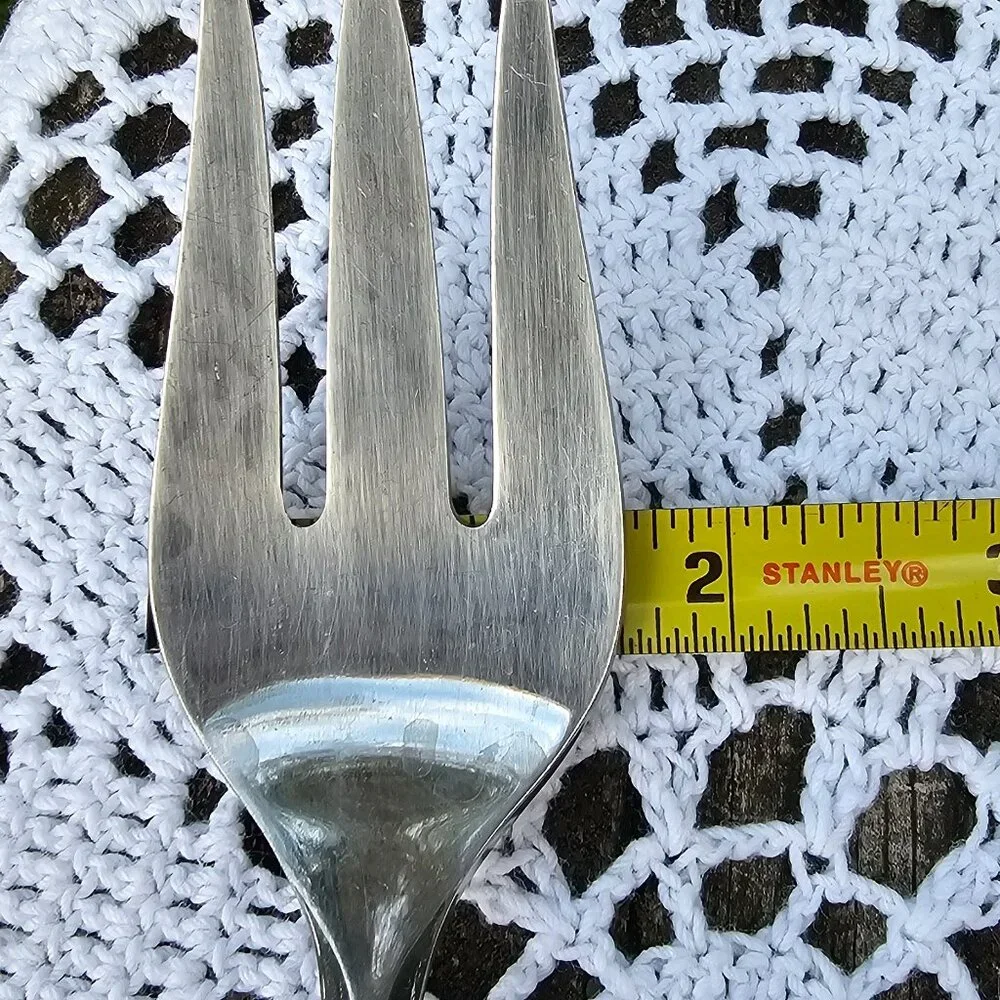 Gorham stainless steel vintage cold meat serving fork poss Fabrique pattern 1967